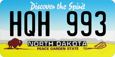 ND license plate HQH993