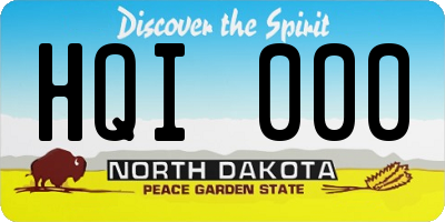 ND license plate HQI000