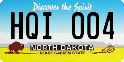 ND license plate HQI004