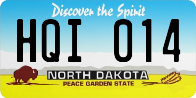 ND license plate HQI014