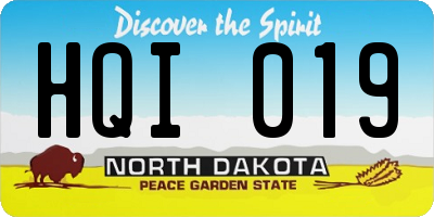 ND license plate HQI019