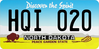 ND license plate HQI020