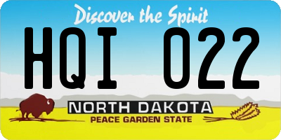 ND license plate HQI022