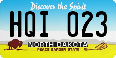 ND license plate HQI023