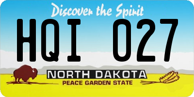ND license plate HQI027