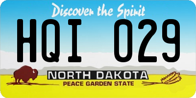 ND license plate HQI029