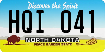 ND license plate HQI041