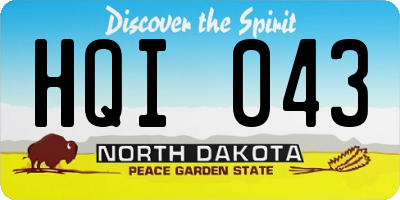 ND license plate HQI043