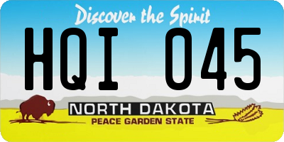 ND license plate HQI045