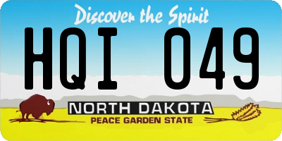 ND license plate HQI049