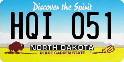 ND license plate HQI051