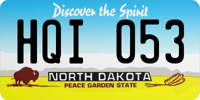 ND license plate HQI053