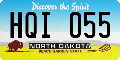 ND license plate HQI055