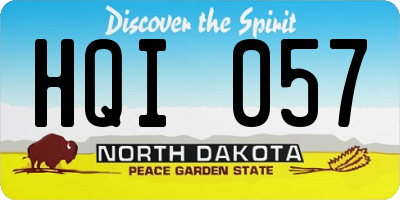 ND license plate HQI057