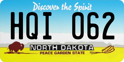 ND license plate HQI062