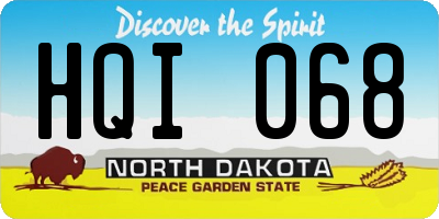 ND license plate HQI068