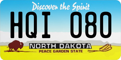 ND license plate HQI080