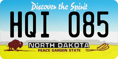 ND license plate HQI085
