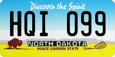 ND license plate HQI099