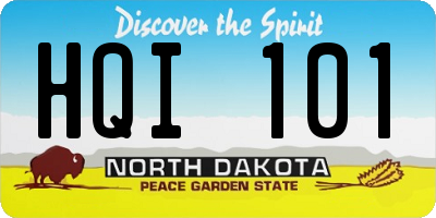 ND license plate HQI101