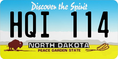 ND license plate HQI114