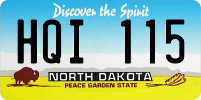 ND license plate HQI115