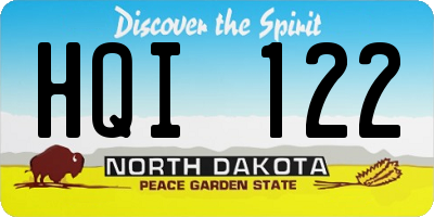 ND license plate HQI122