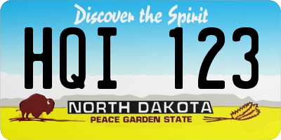 ND license plate HQI123