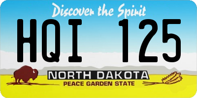 ND license plate HQI125
