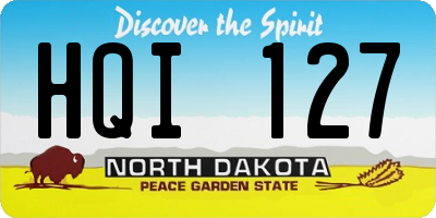 ND license plate HQI127