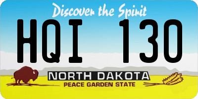ND license plate HQI130