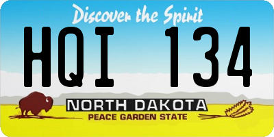 ND license plate HQI134