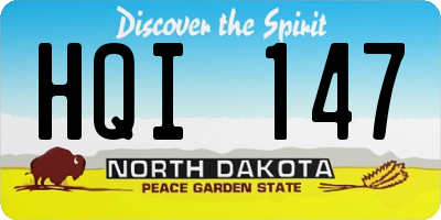 ND license plate HQI147