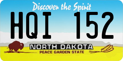 ND license plate HQI152