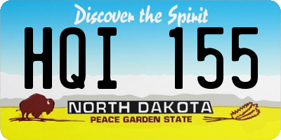 ND license plate HQI155