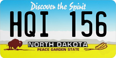 ND license plate HQI156