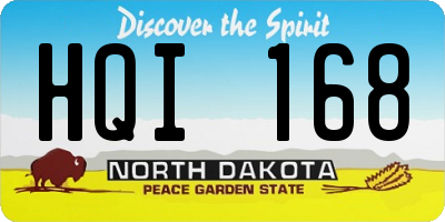 ND license plate HQI168