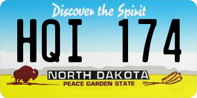 ND license plate HQI174