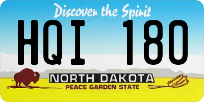 ND license plate HQI180