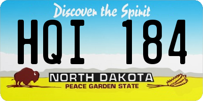 ND license plate HQI184