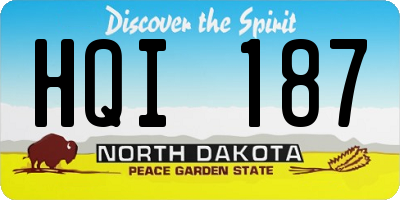 ND license plate HQI187
