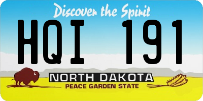 ND license plate HQI191