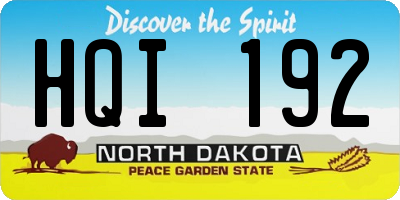 ND license plate HQI192