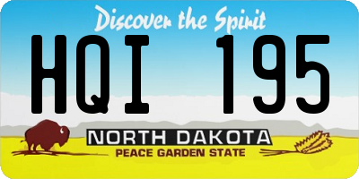 ND license plate HQI195