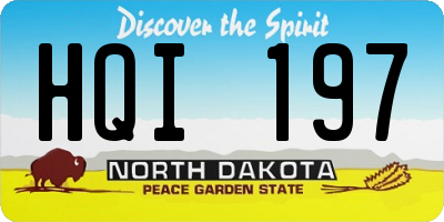 ND license plate HQI197