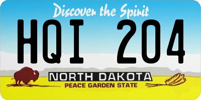 ND license plate HQI204