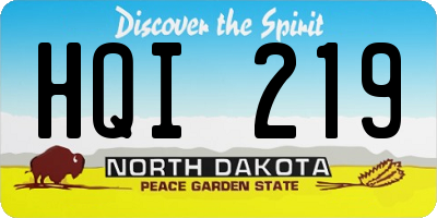 ND license plate HQI219