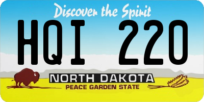 ND license plate HQI220
