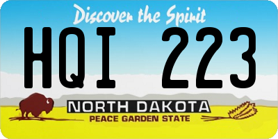 ND license plate HQI223