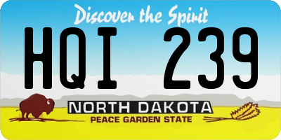 ND license plate HQI239